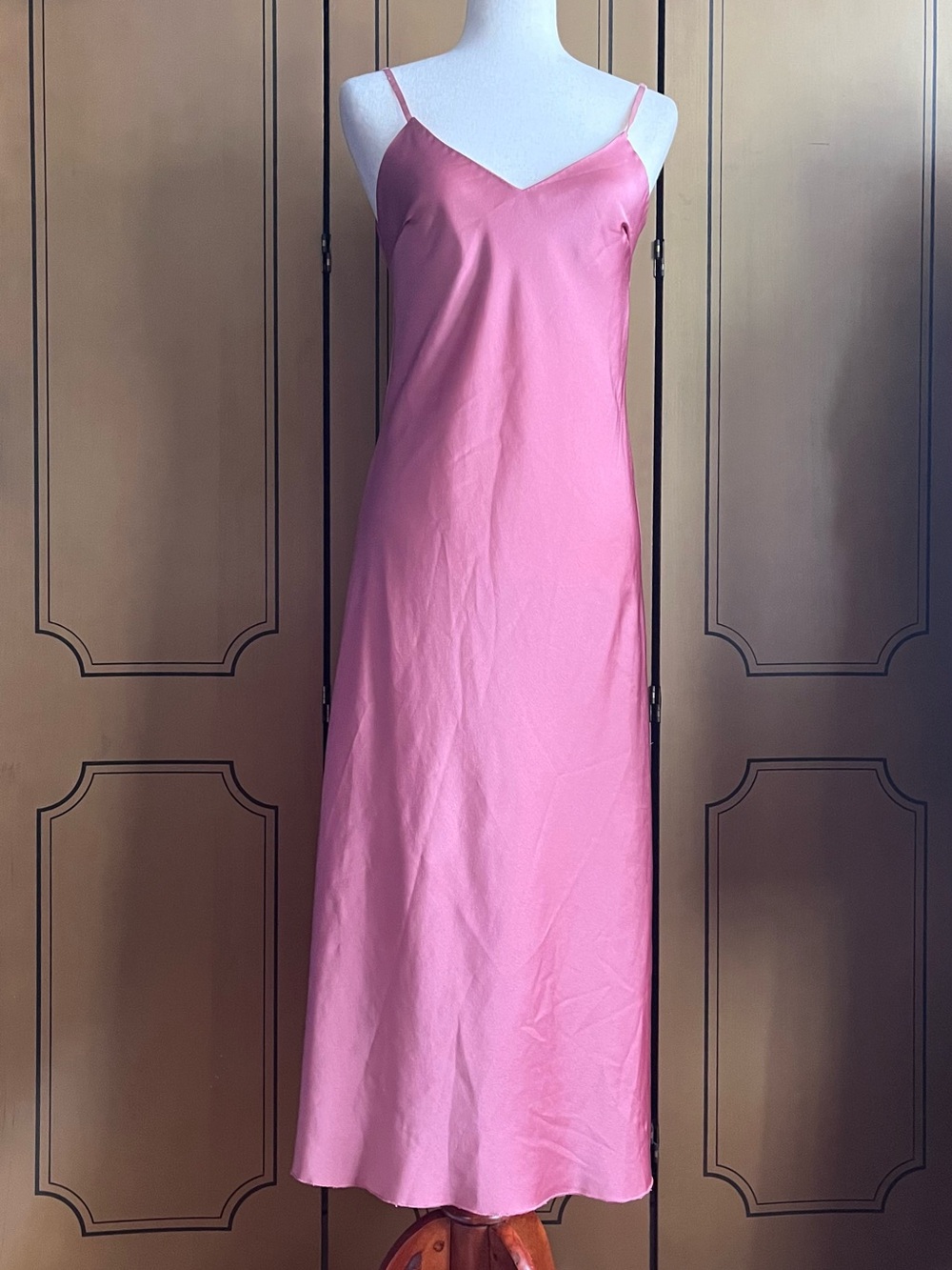 Slip Midi Dress in Pink - Women